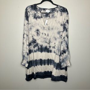 NWT J. JILL PureJill Tie Dye Tunic Blouse Large Petite LP